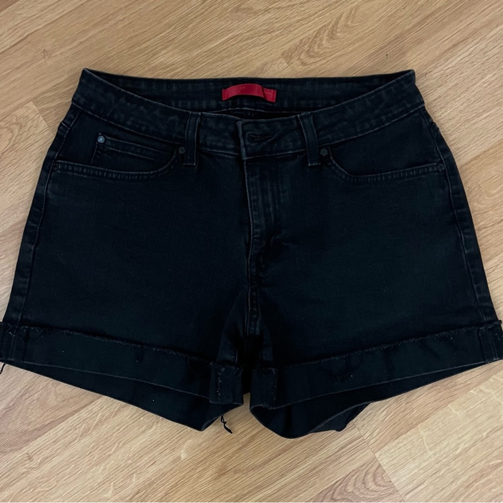 Jennifer Lopez Black Jean Shorts Classic Cuffed Design